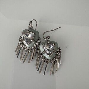 Jessica Simpson Earrings Enamel and Clear Stone for Pierced Ears